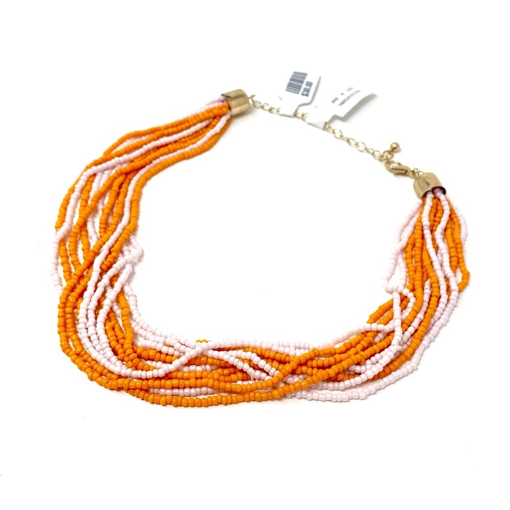 NWT Free People Santa Fe Beaded Choker Orange Pink Necklace
